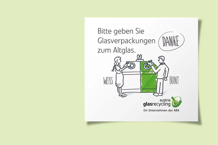 Eine Bildvorschaut von einem Glasrecycling Inserat